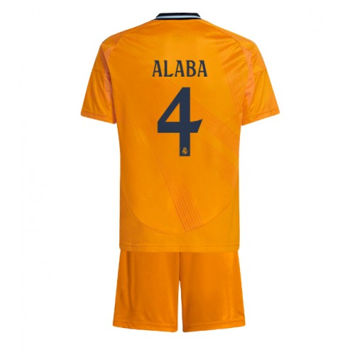 Fotbalové Dres Real Madrid David Alaba #4 Dětské Venkovní 2024-25 Krátký Rukáv (+ trenýrky)